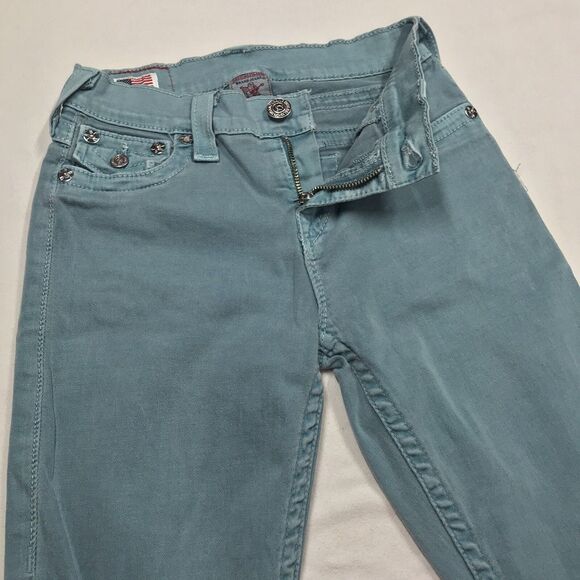 TRUE RELIGION Serena Jeans Women 26x29 Turquoise Green Skinny Stretch Denim USA - Picture 4 of 16